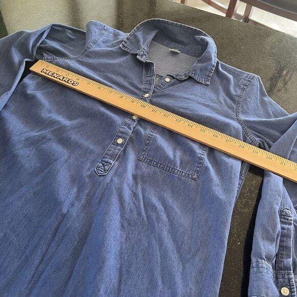Old Navy Chambray Shirt Dress Popover Long Sleeve S Blue M - Picture 14 of 16